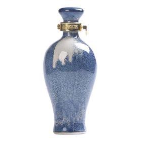 Blue Ceramic Empty Wine Jar Bottle Wine Jug Small Wine Bottle