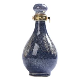 17oz Blue Wine Vase Flask Flagon Ceramic