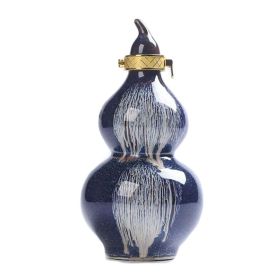 Blue Gourd Ceramic Empty Wine Jar Bottle Wine Jug Small Wine Bottle Wine Vase Flask Flagon