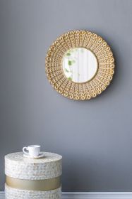 Gold Beaded Sunburst Mirror,