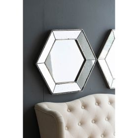 Hexagon Wall Mirror with Traditional Silver Finish,