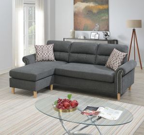 Reversible Sectional Sofa Set Chaise Pillows Plush Cushion Couch