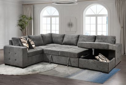 Oversized Sectional Sofa with Storage Chaise, U Shaped Sectional Couch