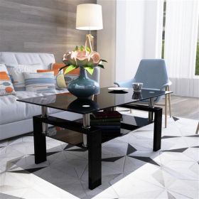 Rectangle Black Glass Coffee Table,