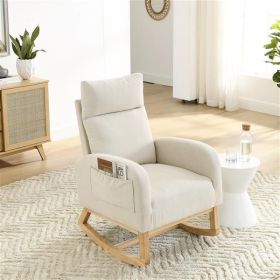 Modern High Backrest Living Room Lounge Arm Rocking Chair,