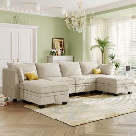 Modern Large U-Shape Modular Sectional Sofa,