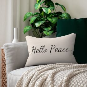 Decorative Throw Pillow - Double Sided Sofa Pillow / Hello Peace - Beige Black