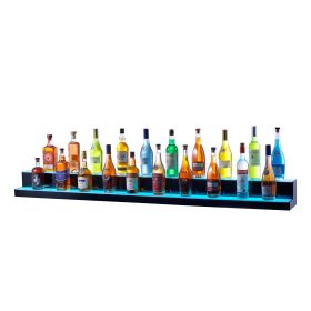 VEVOR LED Lighted Liquor Bottle Display Bar Shelf RF & App Control 72" 2-Step