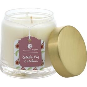 CELESTE FIG & MELON by Northern Lights SCENTED SOY GLASS CANDLE 10 OZ