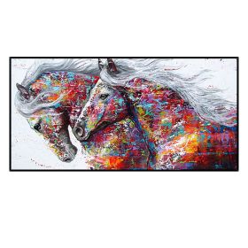 Two Running Horses Canvas Oil Painting Wall (size: 90x120cm)