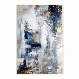 100% Hand Painted Abstract Painting Modern Abstract Blue Hand Made Oil Painting Wall Art Abstract Textured Art Wall Art No frame (size: 150x220cm)