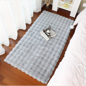 1pc Soft Plush Shaggy Area Rugs, Fluffy Bubble Velvet Floor Carpet For Bedroom Living Room, Bedside Rugs, Non-Slip Washable Carpet, (Color: grey, size: 47.24*70.87inch)