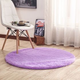 Round Rug for Bedroom, Fluffy Round Circle Rug for Kids Room (Color: Purple, size: 160x160cm)