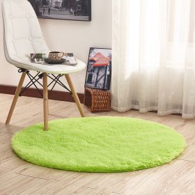 Round Rug for Bedroom, Fluffy Round Circle Rug for Kids Room (Color: Green, size: 120x120cm)