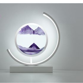 Quicksand Painting 3D Living Room Decorations Lamp Led Lights (Color: Touch Switch, size: White And Purple)