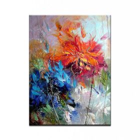 100% Hand Painted Abstract Oil Painting Wall Art Modern Flowers Picture On Canvas Home Decoration For Living Room No Frame (size: 50x70cm)