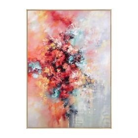 Modern Artist Painted Abstract Brilliant Red Flowers Oil Painting On Canvas Wall Art Frameless Picture Decor For Live Room Home (size: 150x220cm)