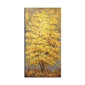 Palette Knife Money Tree 100% Hand Painted Modern Abstract Oil Painting on Canvas Wall Art for Living Room Home Decor No Frame (size: 90x120cm)