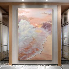 100% Hand Painted Landscape Simple Golden Oil Painting Large Size Hand Made Art Wall Paintings Canvas Wall Art Room Decoration (size: 50x70cm)