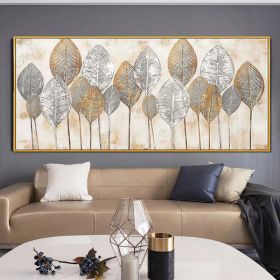 Hand Painted Thick Textured Abstract Gold Foil Oil Painting on Canvas Oil Modern Painting Fine Art Picture No Frame (size: 90x180cm)