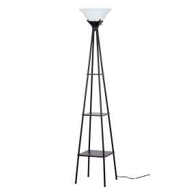 69" Metal Etagere Floor Lamp;  Charcoal Finish (Configuration: LED Bulb Included)