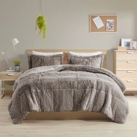 Shaggy Long Fur Comforter Mini Set (Color: as Pic)