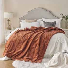 Krifey Oversized Faux Fur Blanket (Color: Camel, size: 50" x 60")