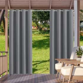 2pack Indoor Outdoor Curtains Waterproof Thermal Insulated (Color: Light gray A, size: W52xH84in-132x213cm)