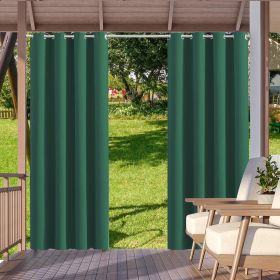 2pack Indoor Outdoor Curtains Waterproof Thermal Insulated (Color: Green, size: W52xH108in-132x275cm)