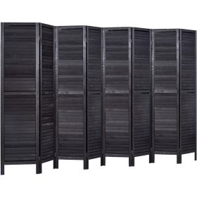 8 Panel Room Divider Room Dividers and Folding Privacy Screens (Color: Mat Black10.5 x 5.6)