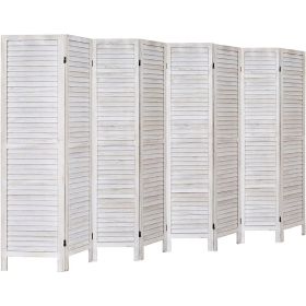 8 Panel Room Divider Room Dividers and Folding Privacy Screens (Color: White-washed10.5 x 5)