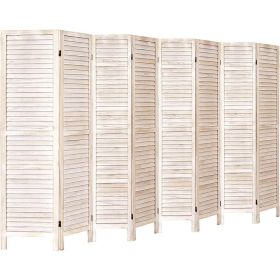 8 Panel Room Divider Room Dividers and Folding Privacy Screens (Color: Coconut10.5 x 5.6)