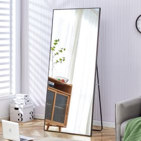 Fourth generation solid wood frame long mirror, (Color: as Pic)