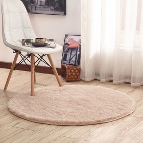 Round Rug for Bedroom, Fluffy Round Circle Rug for Kids Room (Color: Khaki, size: 100x100cm)